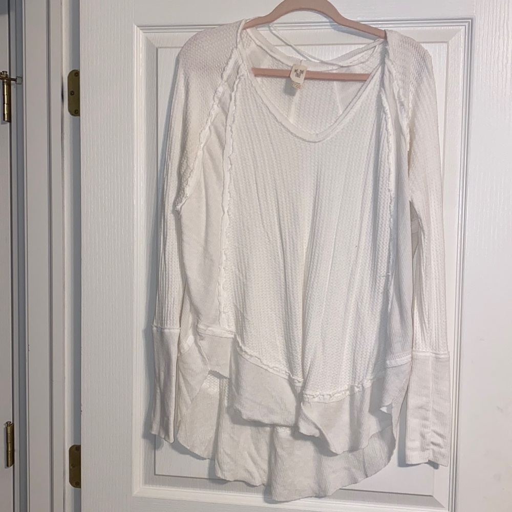 We the free white waffle long sleeve